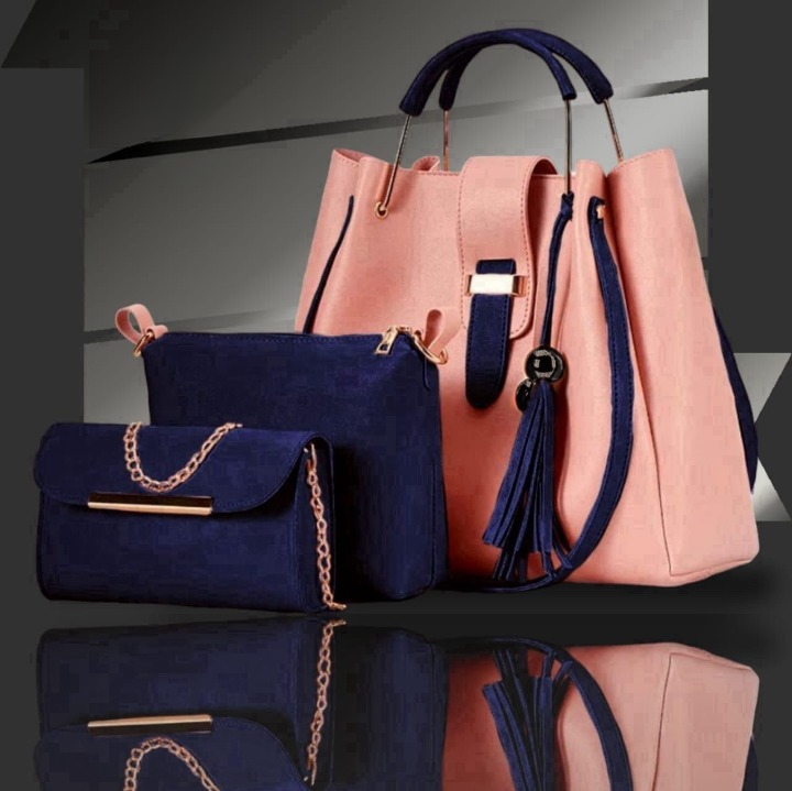 3-Piece Women’s Handbag Set – Stylish Tote Bag with Shoulder Pouch & Chain Clutch