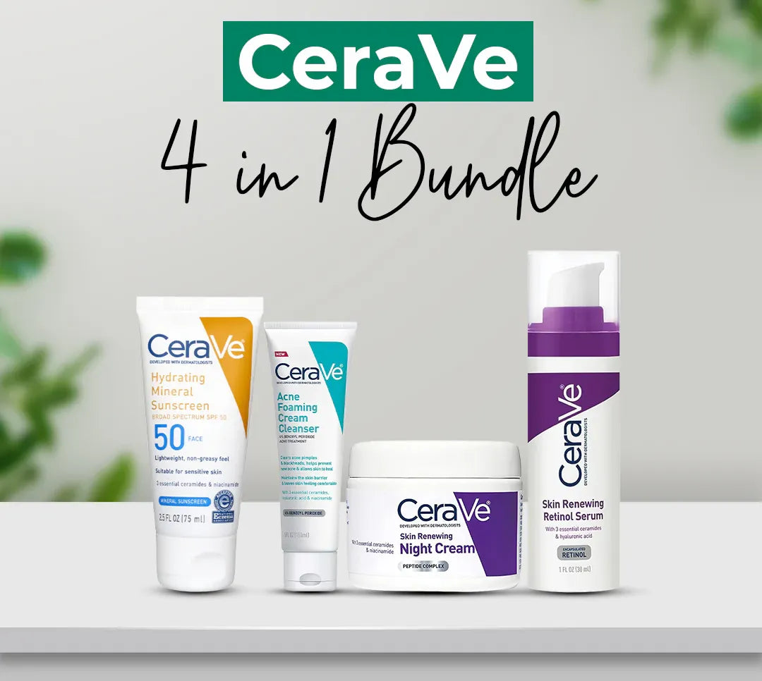 eraVe 4 in 1 Complete Skincare Kit – Night Cream, Sunblock, Cleanser & Hydrating Serum for Radiant, Healthy, Smooth & Moisturized Ski